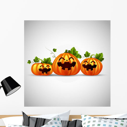 Three halloween funny pumpkins  Wall Decal