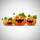 Three halloween funny pumpkins  Wall Decal