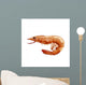 Pink Shrimp Illustration Wall Mural