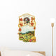 Vintage Thanksgiving greeting card Wall Mural