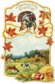 Vintage Thanksgiving greeting card Wall Mural