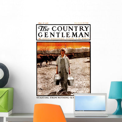 Cover Country Gentleman Agricultural Wall Mural shown on a wall