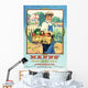 Mann's seed catalog with illustration of boy holding vegetables Wall Mural