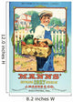 Mann's seed catalog with illustration of boy holding vegetables Wall Mural