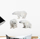 Three White Polar Bears Wall Decal Sticker Set