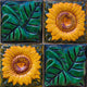 Sunflower Tiles Wall Mural