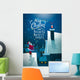 Santa on the roof. Dron with gift. Wall Mural