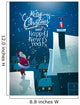 Santa on the roof. Dron with gift. Wall Mural
