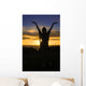 Woman Silhouette Sunset Wall Mural