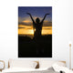 Woman Silhouette Sunset Wall Mural