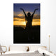 Woman Silhouette Sunset Wall Mural