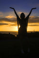 Woman Silhouette Sunset Wall Mural