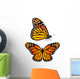 Two Monarch Butterflies Wall Decal Sticker Set