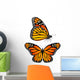 Two Monarch Butterflies Wall Decal Sticker Set