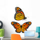 Two Monarch Butterflies Wall Decal Sticker Set