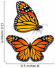 Two Monarch Butterflies Wall Decal Sticker Set