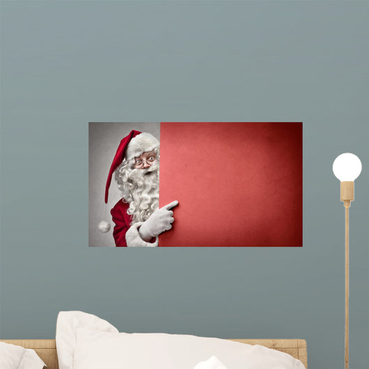 Pointing Red Cardboard Wall Mural