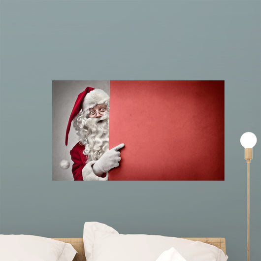 Pointing Red Cardboard Wall Mural
