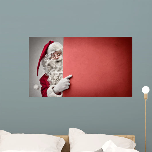 Pointing Red Cardboard Wall Mural