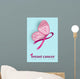 Breast cancer awareness design of pink butterfly Wall Mural