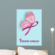 Breast cancer awareness design of pink butterfly Wall Mural