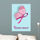 Breast cancer awareness design of pink butterfly Wall Mural