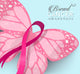 Breast cancer pink butterfly ribbon illustration Wall Mural