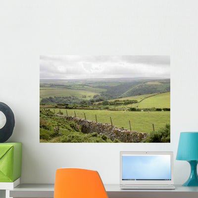 Exmoor Hills Wall Mural shown on a wall