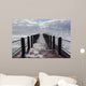 Beach Pier Waves ocean storm swells crashing water power Wall Mural