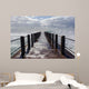 Beach Pier Waves ocean storm swells crashing water power Wall Mural