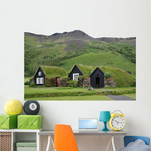 houses in iceland Wall Mural