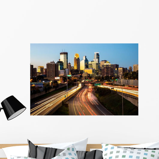 Minneapolis Skyline Sunset Wall Decal