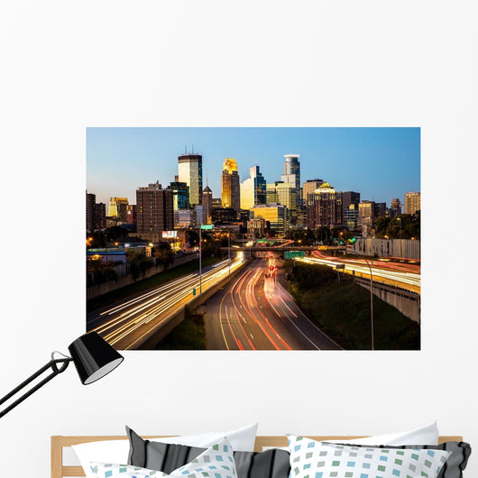 Minneapolis Skyline Sunset Wall Decal