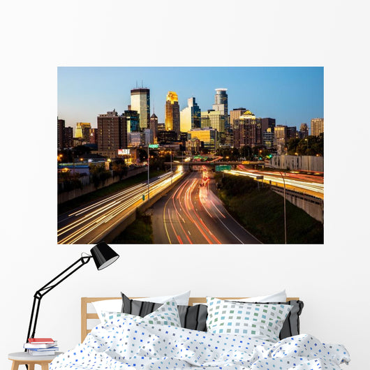 Minneapolis Skyline Sunset Wall Decal