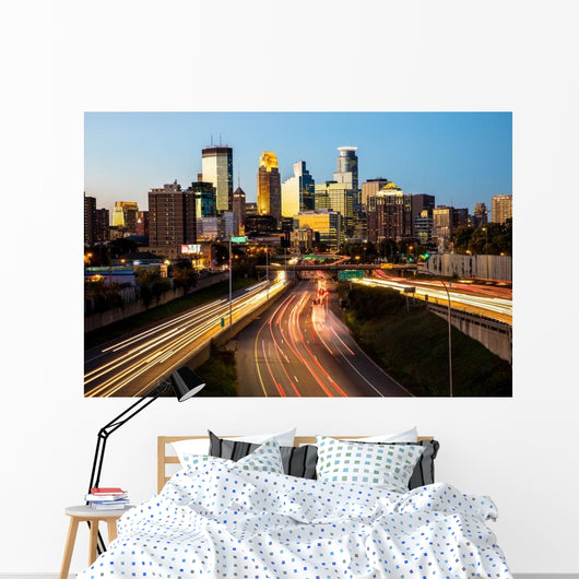 Minneapolis Skyline Sunset Wall Decal