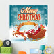 merry cheristmas with santa claus sled Wall Mural