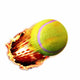 Tennis Ball Flames Wall Decal