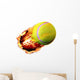 Tennis Ball Flames Wall Decal