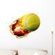 Tennis Ball Flames Wall Decal