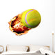 Tennis Ball Flames Wall Decal