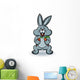 Rabbit with Carrots Cartoon Character Wall Decal
