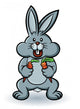 Rabbit with Carrots Cartoon Character Wall Decal