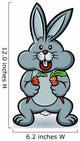 Rabbit with Carrots Cartoon Character Wall Decal