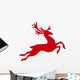 Red Reindeer White Wall Decal