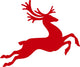 Red Reindeer White Wall Decal