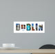 Dublin Ireland Collage White Wall Decal
