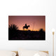 Horseback Rider Sunset Sunrise Wall Mural
