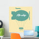 Vintage Fairy Airship Vector Wall Mural