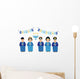 Cute Smiling Children Celebrating Wall Decal Sticker Set
