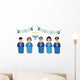 Cute Smiling Children Celebrating Wall Decal Sticker Set